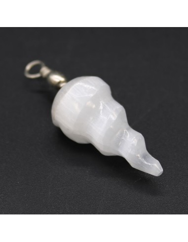 Pendentif spirale en sélénite – Pureté mentale