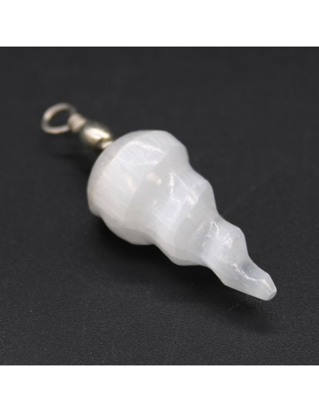 Pendentif spirale en sélénite – Pureté mentale