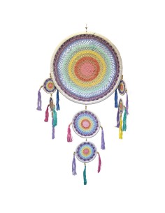Grand Attrape-rêves pastel Arc-en-ciel – Douceur & protection