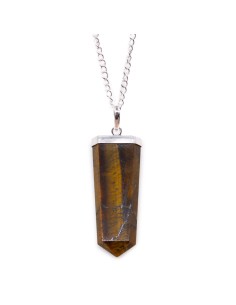 Pendentif plat en œil de tigre – Protection & courage