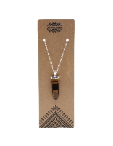 Pendentif plat en œil de tigre – Protection & courage