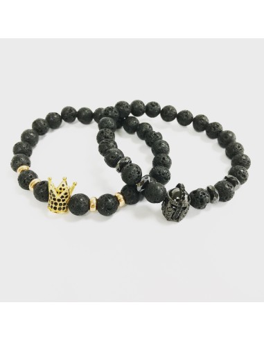 Bracelet aile d’ange en agate noire – Protection douce