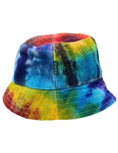 Chapeau boho en chanvre & coton – Tie?dye patches