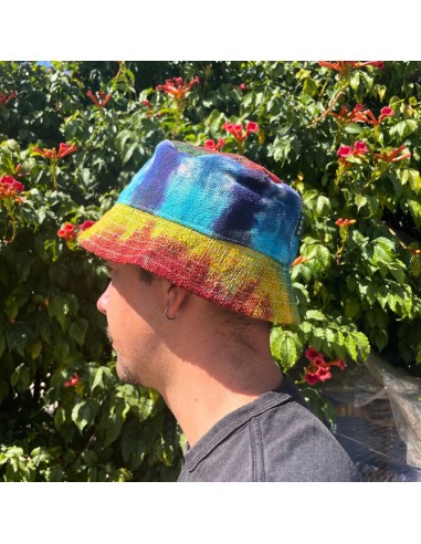 Chapeau boho en chanvre & coton – Tie?dye patches