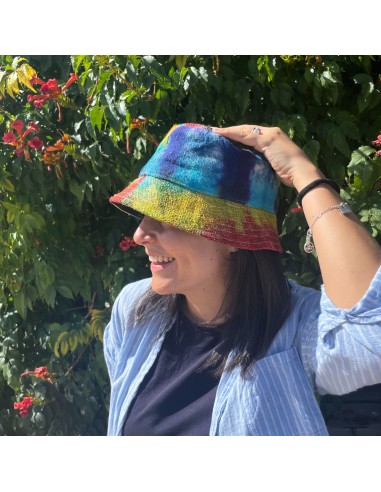Chapeau boho en chanvre & coton – Tie?dye patches