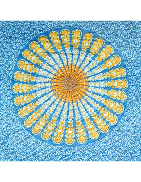Pareo mandala – Vert canard & orange