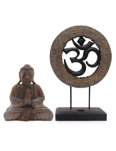 Coffret Bouddha Feng Shui Om – Noir & gris