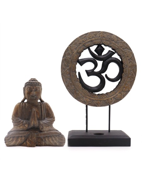 Coffret Bouddha Feng Shui Om – Noir & gris