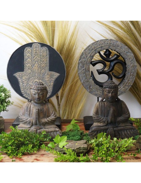 Coffret Bouddha Feng Shui Om – Noir & gris