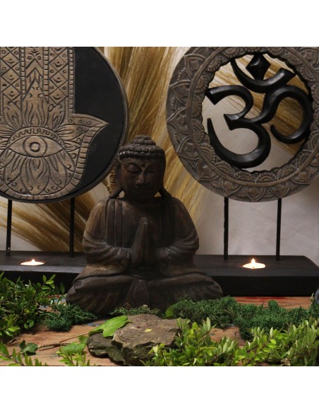 Coffret Bouddha Feng Shui Om – Noir & gris