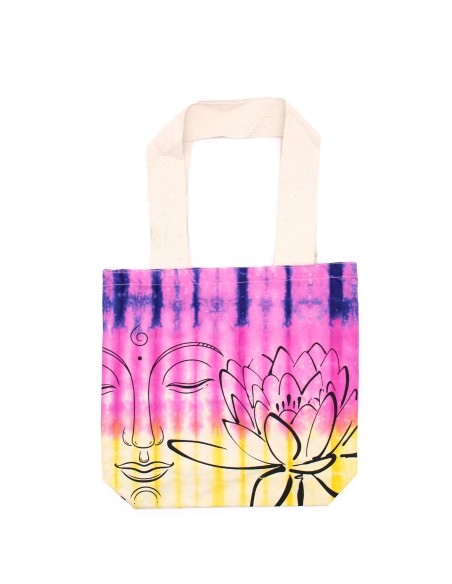 Sac cabas tie?dye lotus & Bouddha – Multicolore
