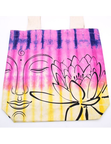 Sac cabas tie?dye lotus & Bouddha – Multicolore