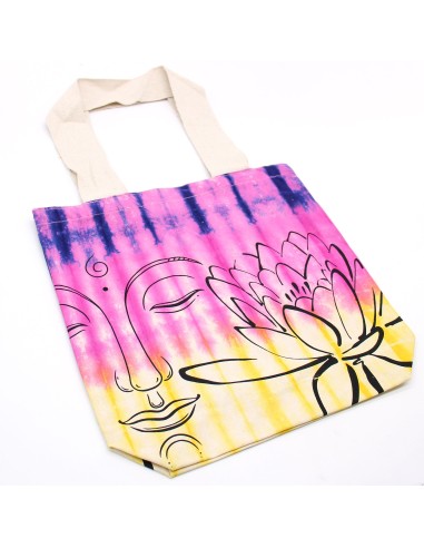 Sac cabas tie?dye lotus & Bouddha – Multicolore