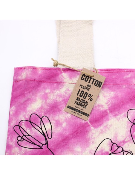 Sac cabas tie?dye lotus & Bouddha – Multicolore
