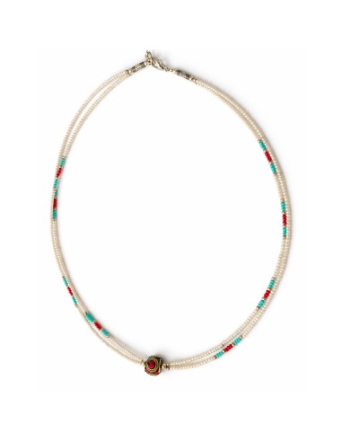 Collier népalais perle & turquoise – Harmonie fine
