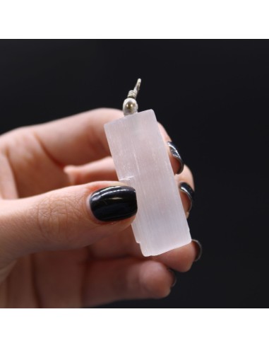 Pendentif en sélénite naturelle – Clarté spirituelle