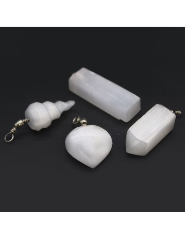 Pendentif en sélénite naturelle – Clarté spirituelle