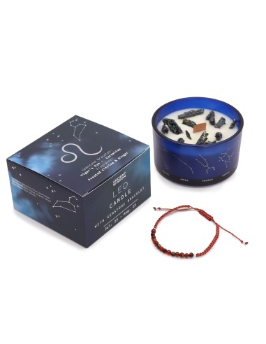 Bougie zodiac en cristal & bracelet – Lion