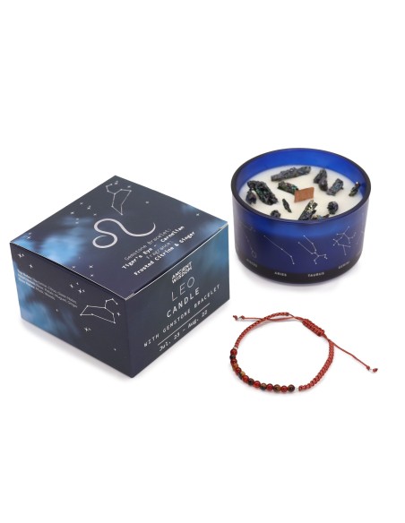 Bougie zodiac en cristal & bracelet – Lion