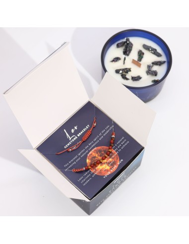 Bougie zodiac en cristal & bracelet – Lion