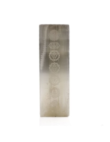 Lampe chakra en bloc de sélénite