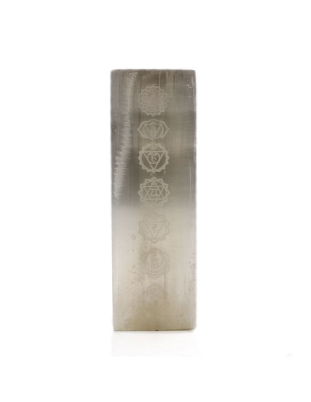 Lampe chakra en bloc de sélénite