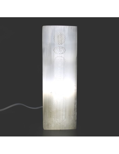 Lampe chakra en bloc de sélénite
