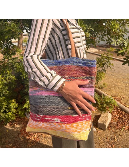 Grand sac en tapis recyclés – Tons lavande