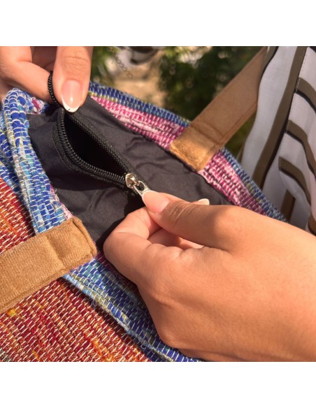 Grand sac en tapis recyclés – Tons lavande