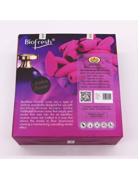 Cônes d’encens à reflux Biofresh – Jasmin d’Arabie (40 cônes)