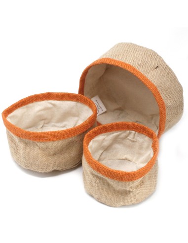 Lot de 3 paniers en jute naturel – Curcuma