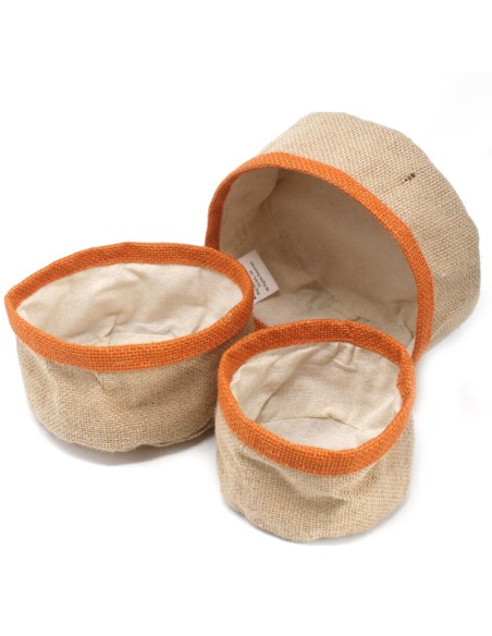 Lot de 3 paniers en jute naturel – Curcuma