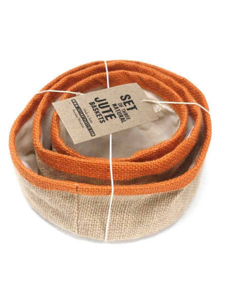 Lot de 3 paniers en jute naturel – Curcuma