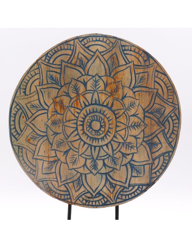 Coffret Bouddha Feng Shui mandala floral – Bleu apaisant