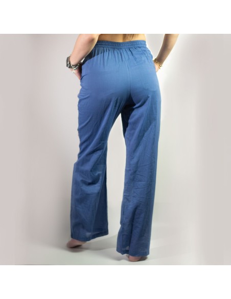 Pantalon nomade sari – Œil protecteur bleu & or