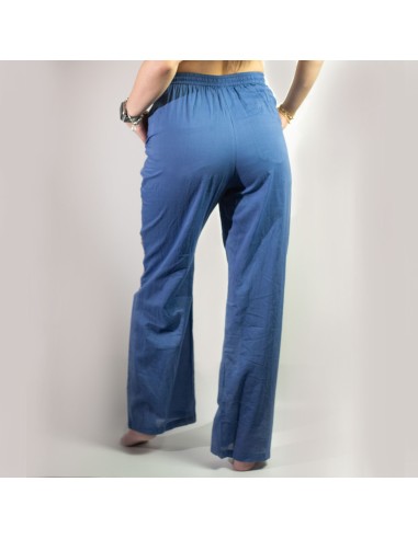 Pantalon nomade sari – Œil protecteur bleu & or