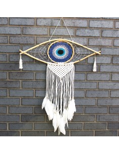 Grand Attrape-rêves macramé œil protecteur – Protection zen
