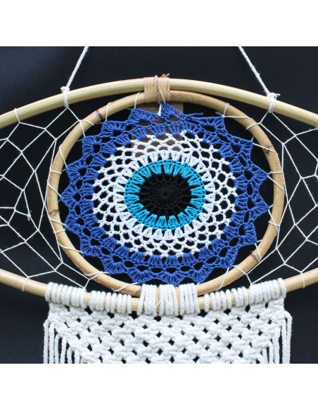 Grand Attrape-rêves macramé œil protecteur – Protection zen