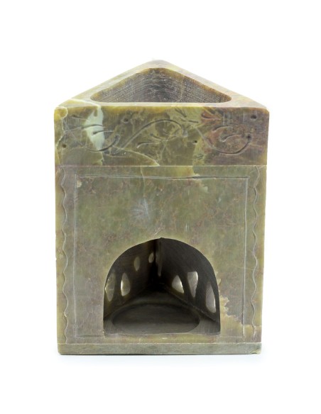 Brûle-parfum triangulaire en stéatite – Éléphant