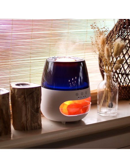 Diffuseur d’arômes effet flamme en pierre de sel – Zen lumineux