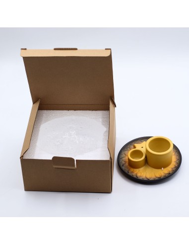 Support céramique pour palo santo & encens – Mandala sable & gris