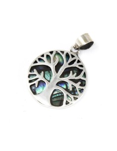 Pendentif Arbre de Vie en argent – Abalone nacré