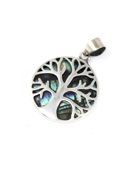 Pendentif Arbre de Vie en argent – Abalone nacré