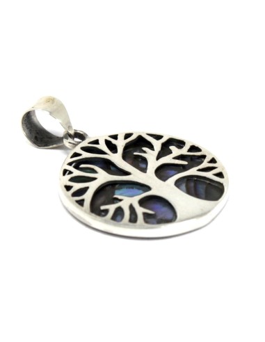 Pendentif Arbre de Vie en argent – Abalone nacré