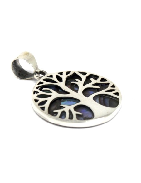 Pendentif Arbre de Vie en argent – Abalone nacré