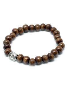 Bracelet Bouddha & perles brunes – Ancrage