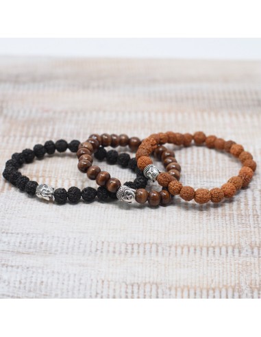 Bracelet Bouddha & perles brunes – Ancrage