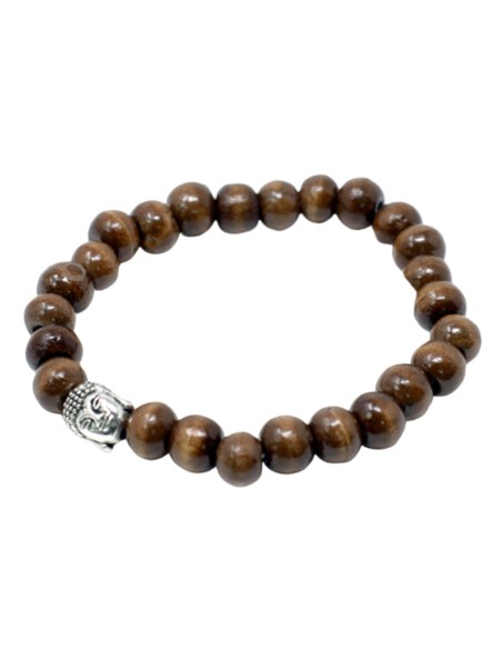 Bracelet Bouddha & perles brunes – Ancrage