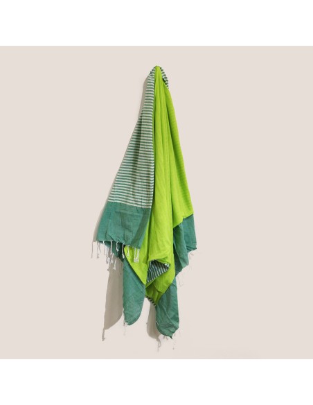 Serviette?paréo en coton – Vert pique?nique