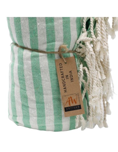 Serviette?paréo en coton – Vert pique?nique